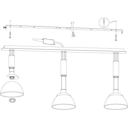 Eglo 93468 - Kabinamas LED šviestuvas MONTEFIO 3xLED/6W/230V