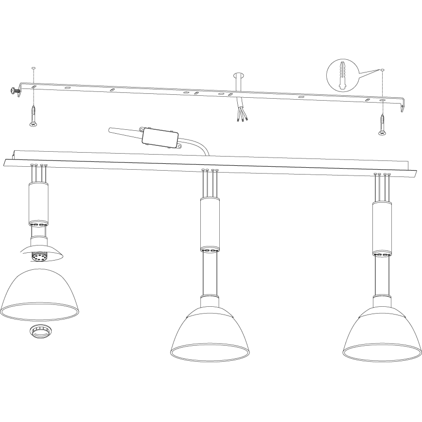 Eglo 93468 - Kabinamas LED šviestuvas MONTEFIO 3xLED/6W/230V
