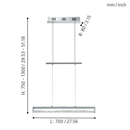 Eglo - Pritemdomas LED šviestuvas LED/24W/230V