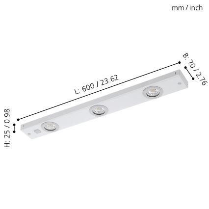 Eglo - Akcentinis LED šviestuvas 3xLED/2.3W/230V