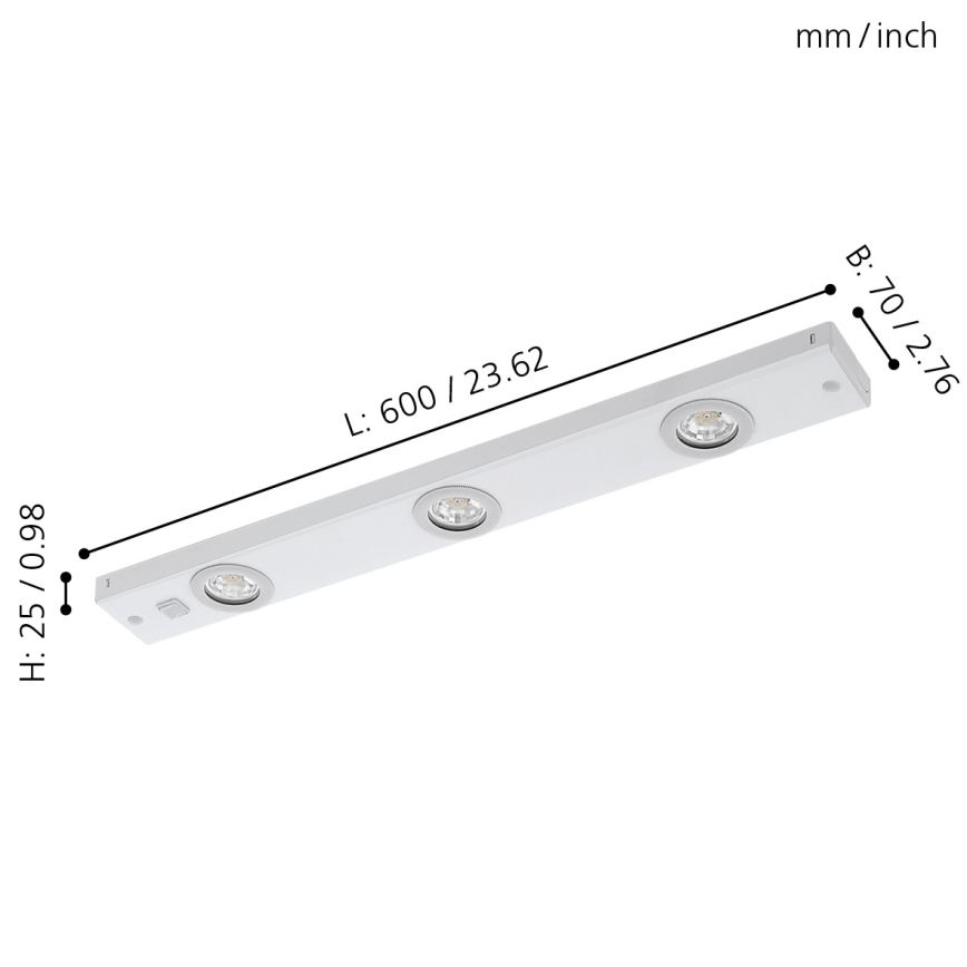 Eglo - Akcentinis LED šviestuvas 3xLED/2.3W/230V