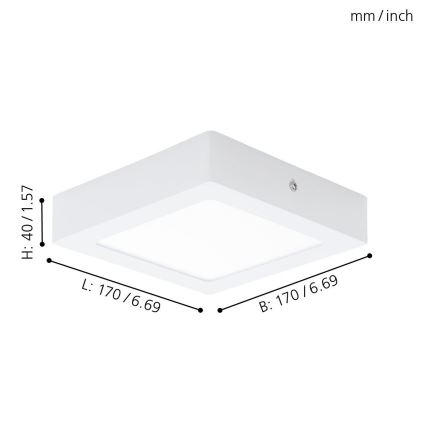 Eglo 94074 - Lubinis LED šviestuvas FUEVA 1 LED/10.88W/230V