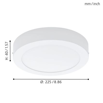 Eglo 94075 - LED lubinis šviestuvas FUEVA 1 LED/16,47W/230V
