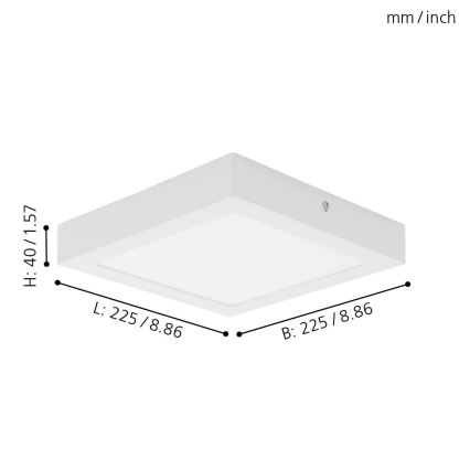 Eglo 94077 - Lubinis LED šviestuvas FUEVA 1 LED/16.47W/230V