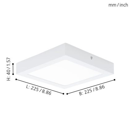 Eglo 94078 - Lubinis LED šviestuvas FUEVA 1 LED/16.44W/230V