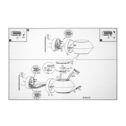 Eglo 94139 - LED lauko šviestuvas NOCELLA 2xLED/2,5W/230V IP44