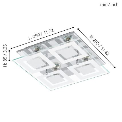 Eglo - LED lubinis šviestuvas 4xGU10-LED/3W/230V