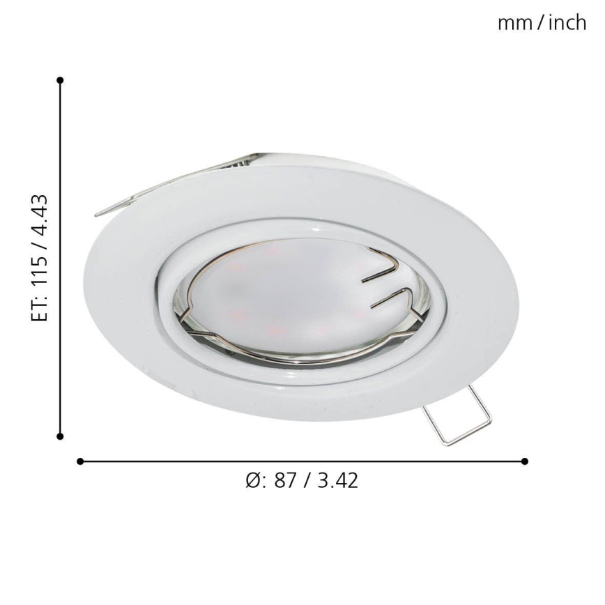 Eglo - LED Įleidžiamas lubinis šviestuvas 1xGU10-LED/5W/230V