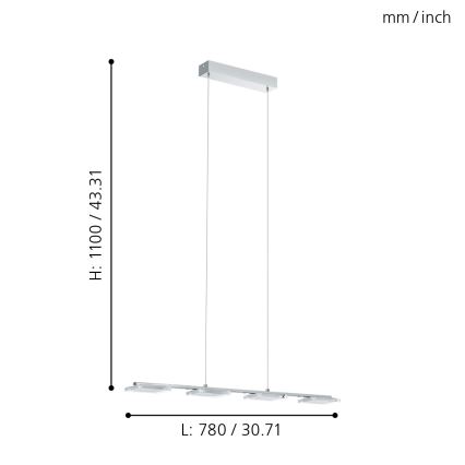 Eglo - Kabinamas LED šviestuvas 4xLED/4.5W/230V