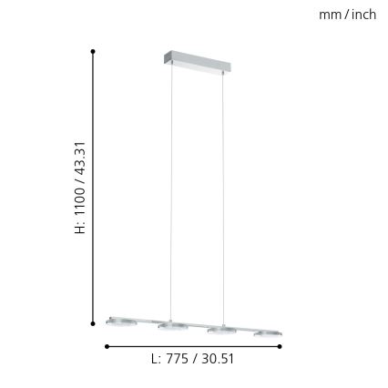 Eglo - Kabinamas LED šviestuvas 4xLED/4.5W/230V