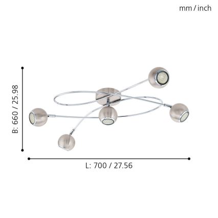 Eglo - LED akcentinis šviestuvas 5xGU10-LED/3W/230V