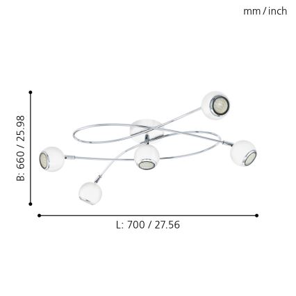 Eglo - LED akcentinis šviestuvas 5xGU10-LED/3W/230V