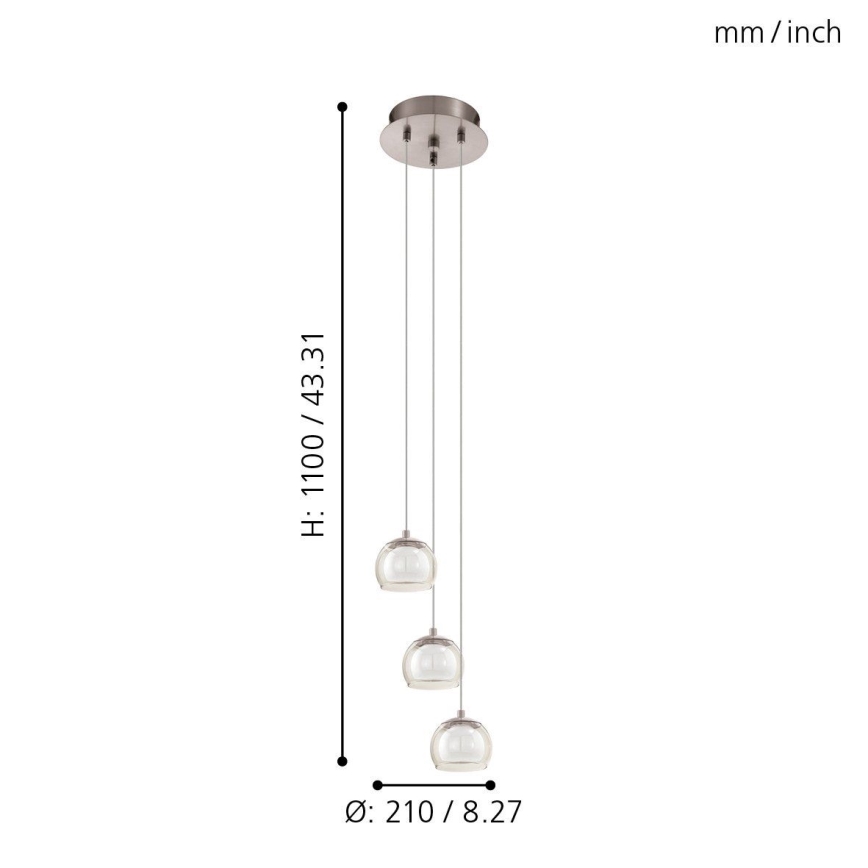 Eglo - Kabinamas LED šviestuvas 3xLED/3.3W/230V