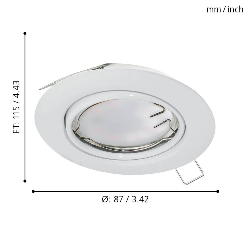 Eglo - KOMPLEKTAS 3x įleidžiamas LED šviestuvas PENETO 3xGU10-LED/5W/230V