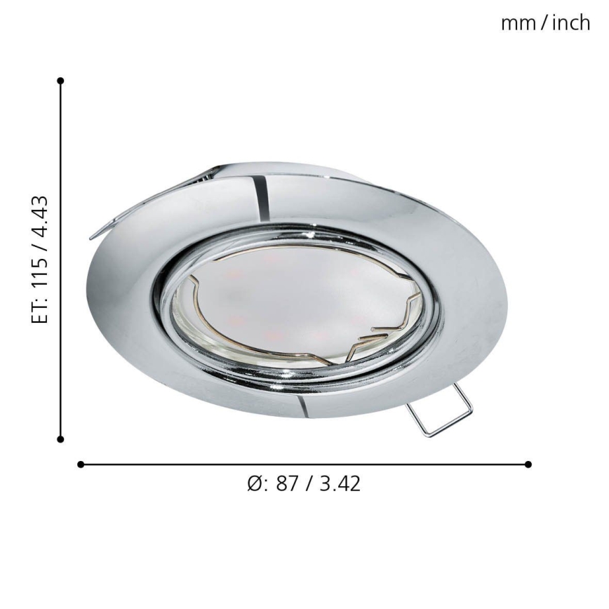 Eglo - KOMPLEKTAS 3x įleidžiamas lubinis LED šviestuvas PENETO 3xGU10-LED/5W/230V