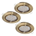 Eglo 94409 - Rinkinys 3x LED įleidžiamų lubų šviestuvų PENETO 1xGU10-LED/5W/230V