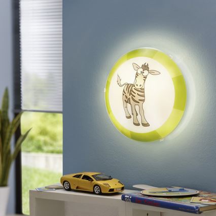 Eglo 94458 - Vaikiškas lubinis šviestuvas BIUBIU 1xE27/60W/230V zebras