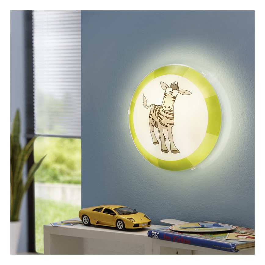 Eglo 94458 - Vaikiškas lubinis šviestuvas BIUBIU 1xE27/60W/230V zebras