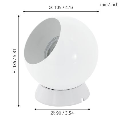 Eglo - LED stalinis/sieninis šviestuvas 1xGU10/2,8W/230V balta