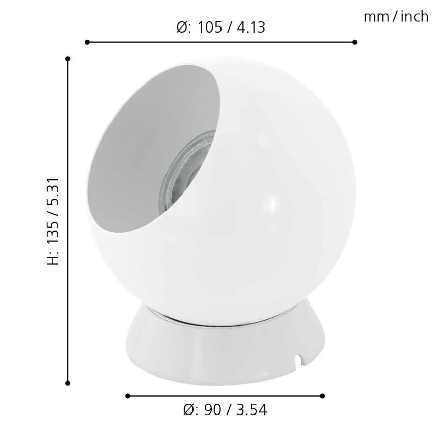 Eglo - LED stalinis/sieninis šviestuvas 1xGU10/2,8W/230V balta