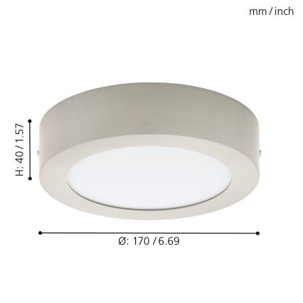 Eglo 94523 - LED lubinis šviestuvas FUEVA 1 LED/10,9W/230V