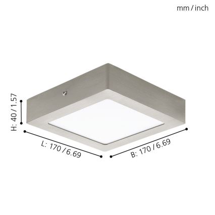 Eglo 94524 - LED lubinis šviestuvas FUEVA 1 LED/10,9W/230V