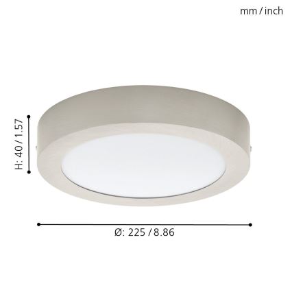 Eglo 94525 - LED lubinis šviestuvas FUEVA 1 LED/16,5W/230V