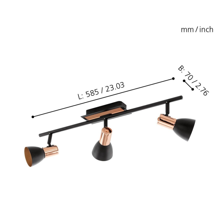 Eglo - LED įmontuojamas šviestuvas 3xGU10/3,3W/230V