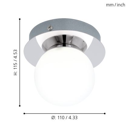 Eglo - LED vonios šviestuvas LED/3,3W/230V IP44