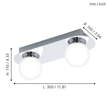 Eglo - LED vonios šviestuvas 2xLED/3.3W/230V