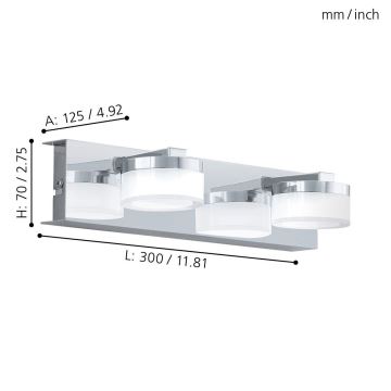 Eglo - LED vonios sieninis šviestuvas 2xLED/4.5W/230V
