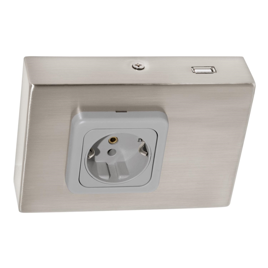 Eglo 94664 - Kištukinis lizdas po spintele SCHUKO su USB TAXANO