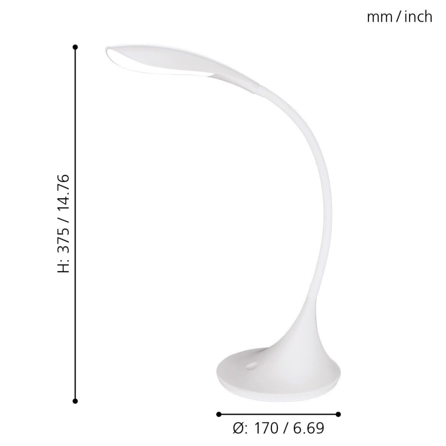 Eglo - Pritemdomas LED stalo šviestuvas 1xLED/4.5W/230V baltas