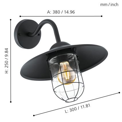 Eglo - Lauko šviestuvas 1xE27/60W/230V