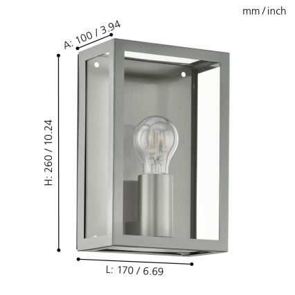 Eglo - Lauko šviestuvas 1xE27/60W/230V