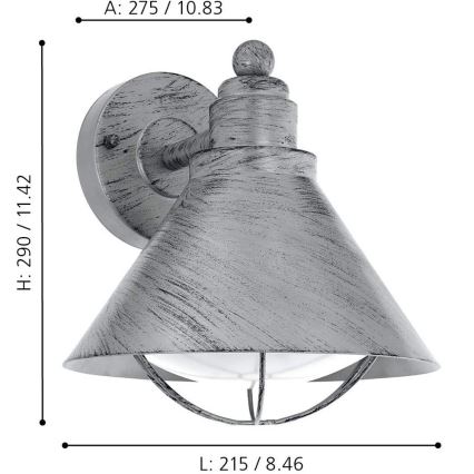 Eglo 94859 - Lauko šviestuvas BARROSELA 1xE27/40W/230V IP44