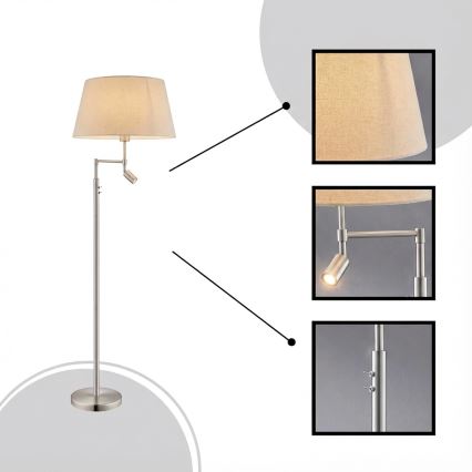 Eglo - Grindinis šviestuvas 1xE27/60W + LED/2,1W