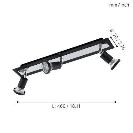 Eglo 94965 - LED akcentinis šviestuvas SARRIA 3xGU10-LED/5W/230V