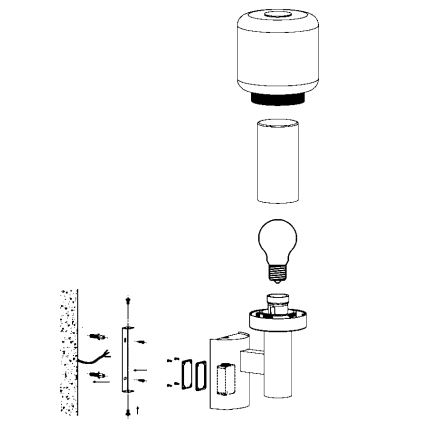 Eglo - Lauko sieninis šviestuvas 1xE27/40W IP44