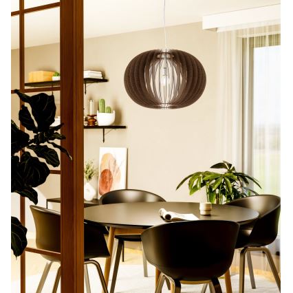 Eglo 95026 - kabantis šviestuvas ant laido STELLATO, 1xE27/60W/230V, Ø 70 cm, rudas