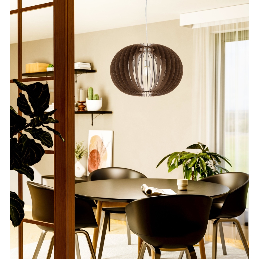 Eglo 95026 - kabantis šviestuvas ant laido STELLATO, 1xE27/60W/230V, Ø 70 cm, rudas