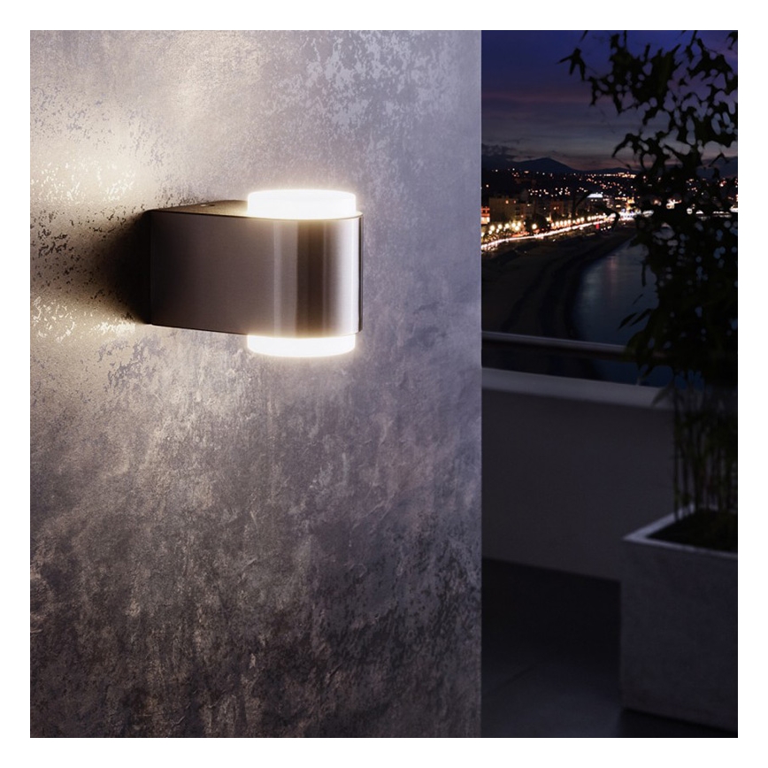 Eglo 95079 - Sieninis lauko šviestuvas BRIONES 2xLED/3W/230V