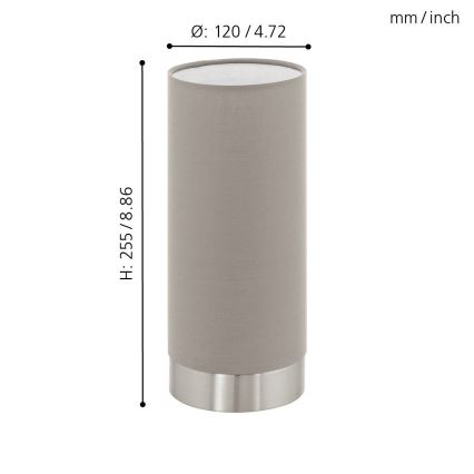 Eglo - Pritemdomas stalinis šviestuvas 1xE27/40W/230V taupe