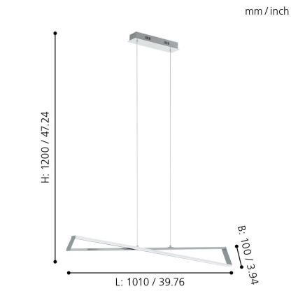 Eglo 95566 - LED sietynas AGRELA 2xLED/14,4W/230V