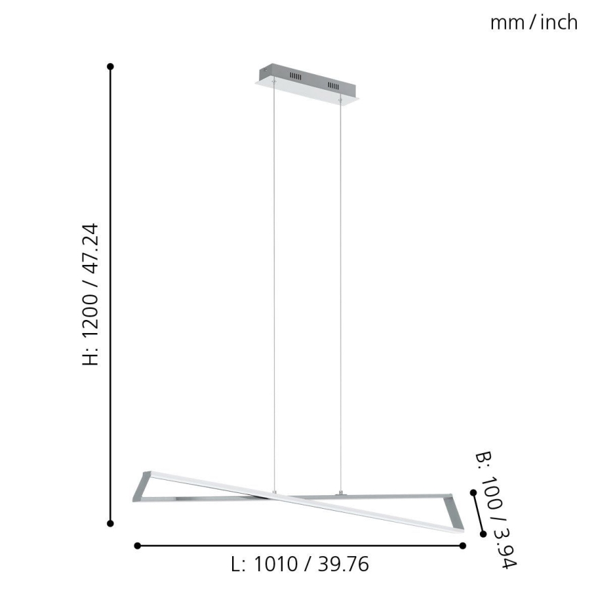 Eglo 95566 - LED sietynas AGRELA 2xLED/14,4W/230V