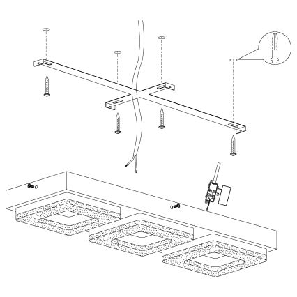 Eglo - LED krištolinis lubinis šviestuvas 3xLED/4W/230V