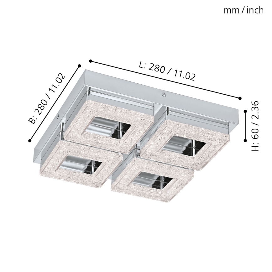 Eglo - LED Lubinis šviestuvas 4xLED/4W/230V