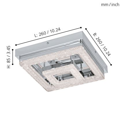 Eglo - LED krištolinis lubinis šviestuvas LED/12W/230V