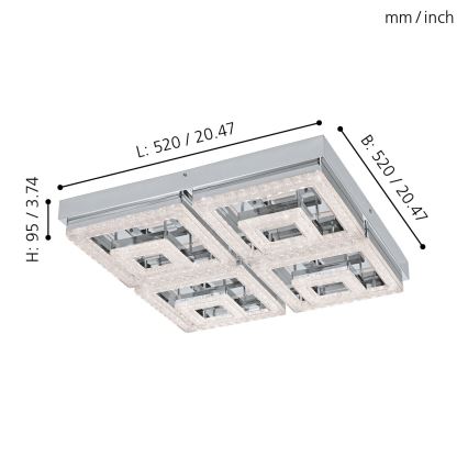 Eglo - LED Lubinis šviestuvas LED/48W/230V