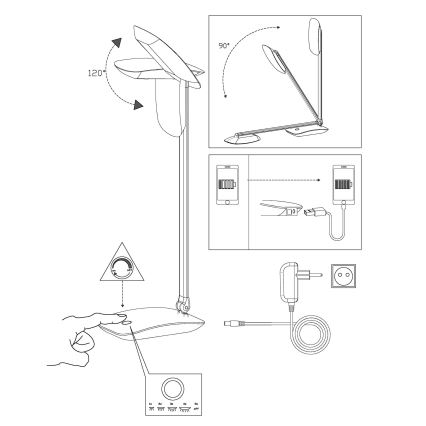 Eglo - reguliuojama LED stalinė lempa LED/4,5W/USB